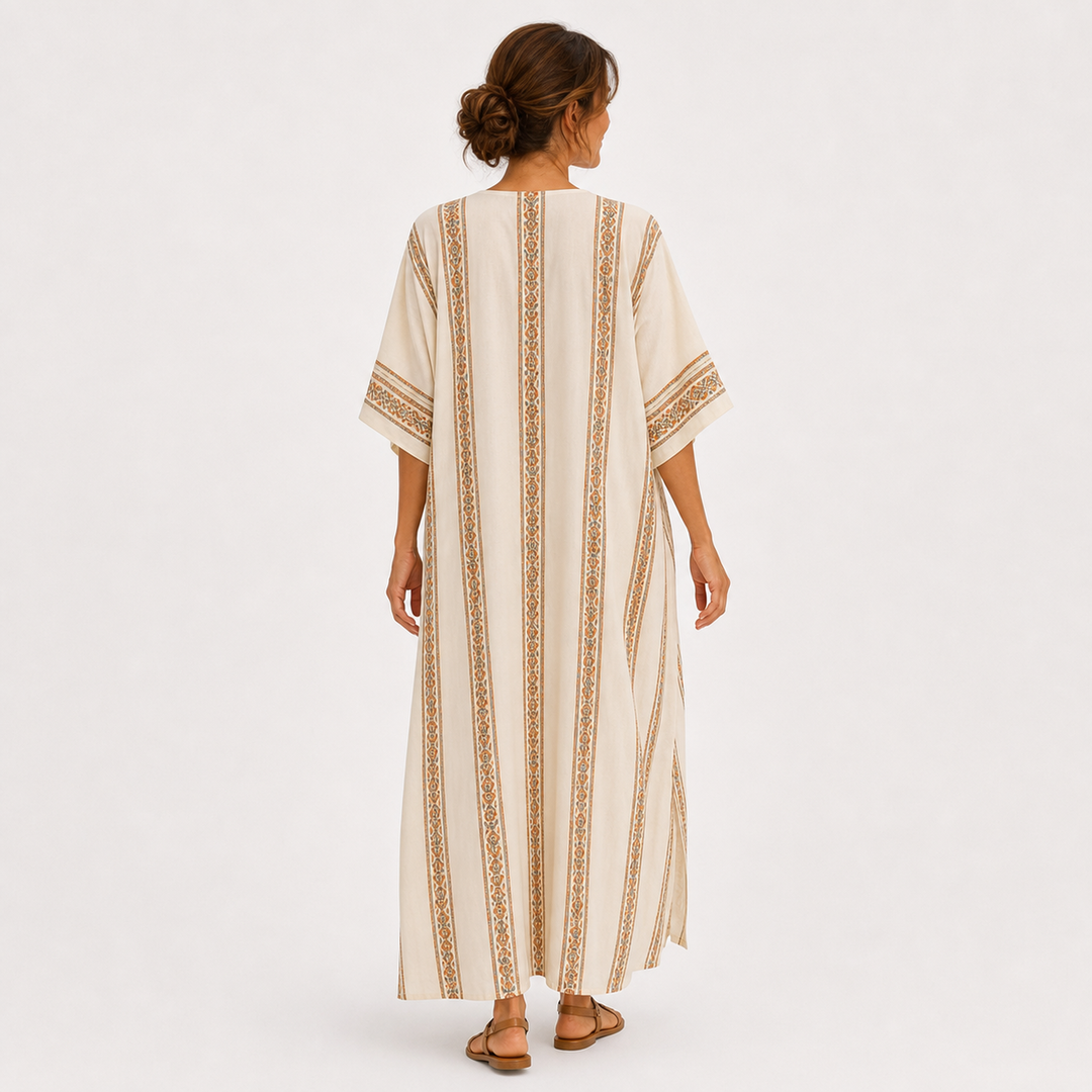 Dalia Ethnic Beige Caftan