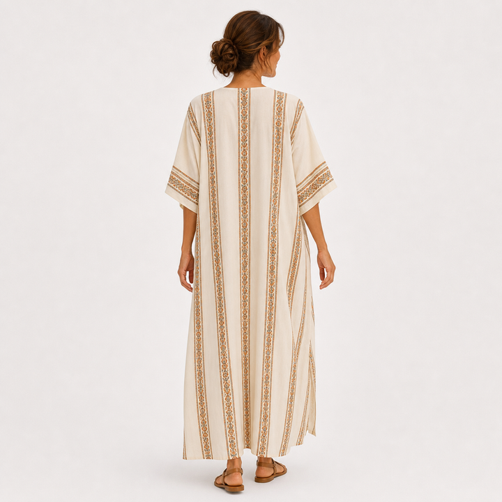 Dalia Ethnic Beige Caftan