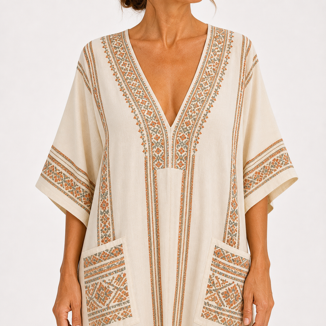Dalia Ethnic Beige Caftan