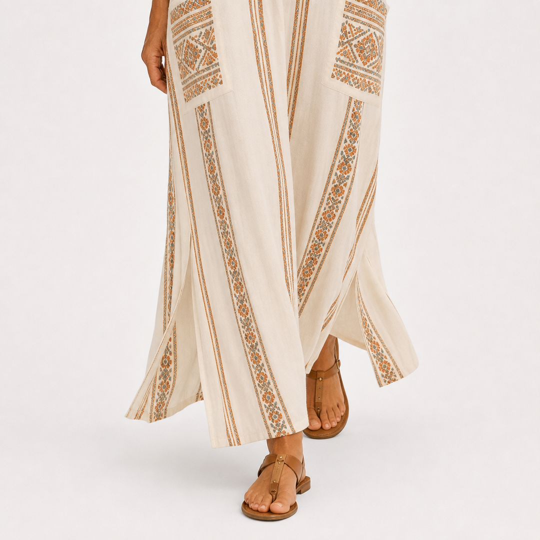 Dalia Ethnic Beige Caftan