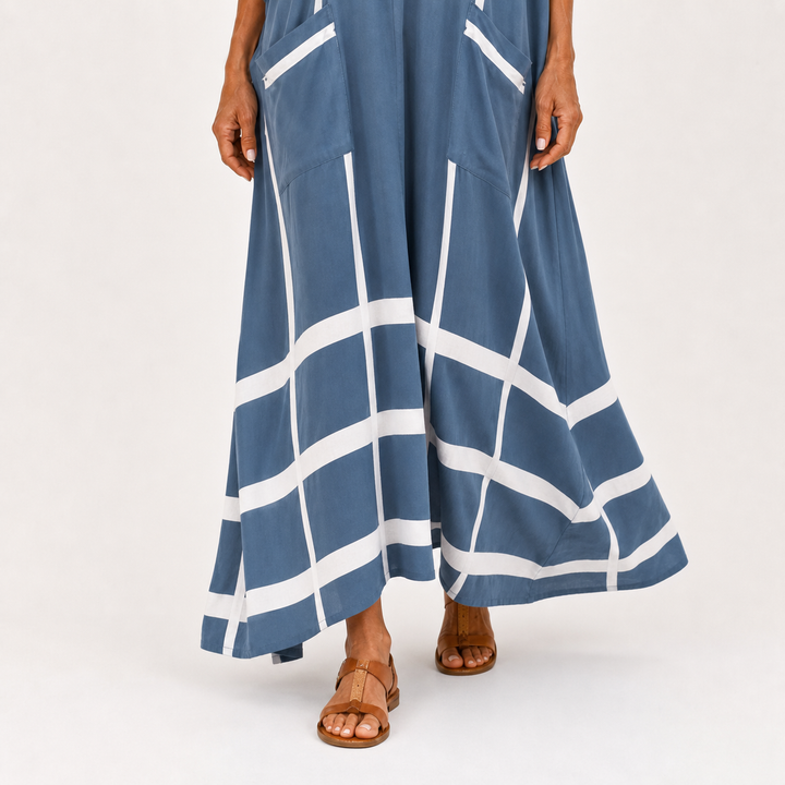 Leila Blue Striped Kaftan