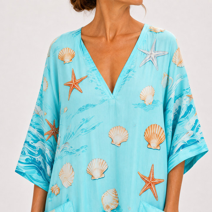 Lucía Turquoise Marine Caftan