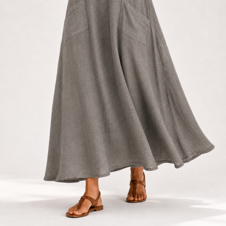 Valentina Gray Solid Caftan