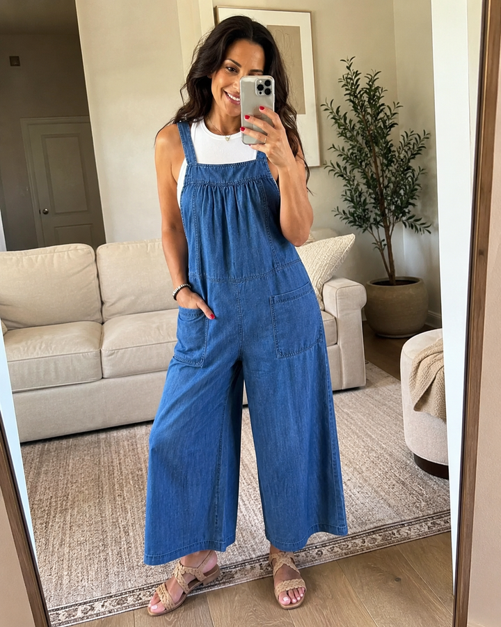 Solmira | Loose Denim Jumpsuit with Straps