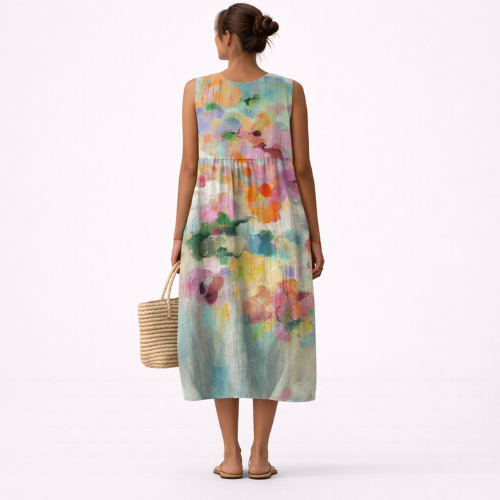 Yolanda | Elegant Multicolor Midi Dress