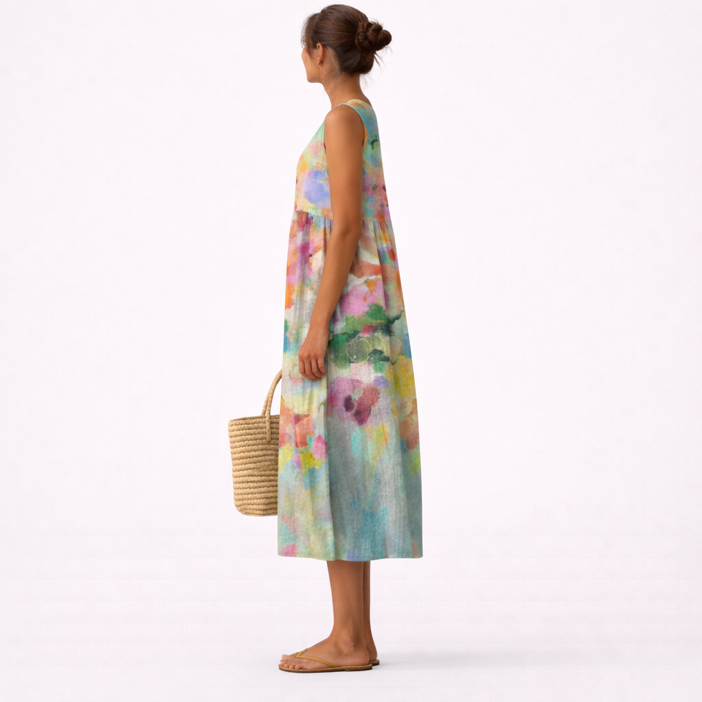 Yolanda | Elegant Multicolor Midi Dress