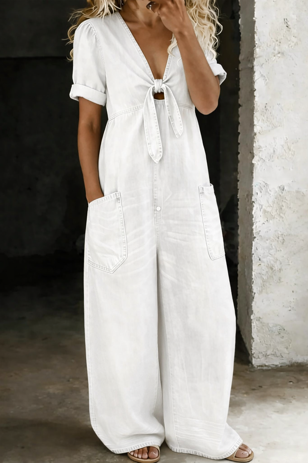 Naledi | Garance | Tuta in denim con scollo a V