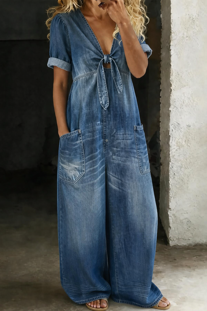 Naledi | Garance | Tuta in denim con scollo a V