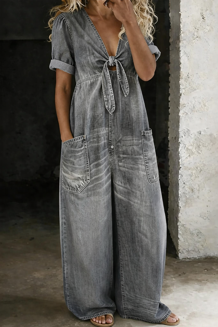 Naledi | Garance | Tuta in denim con scollo a V
