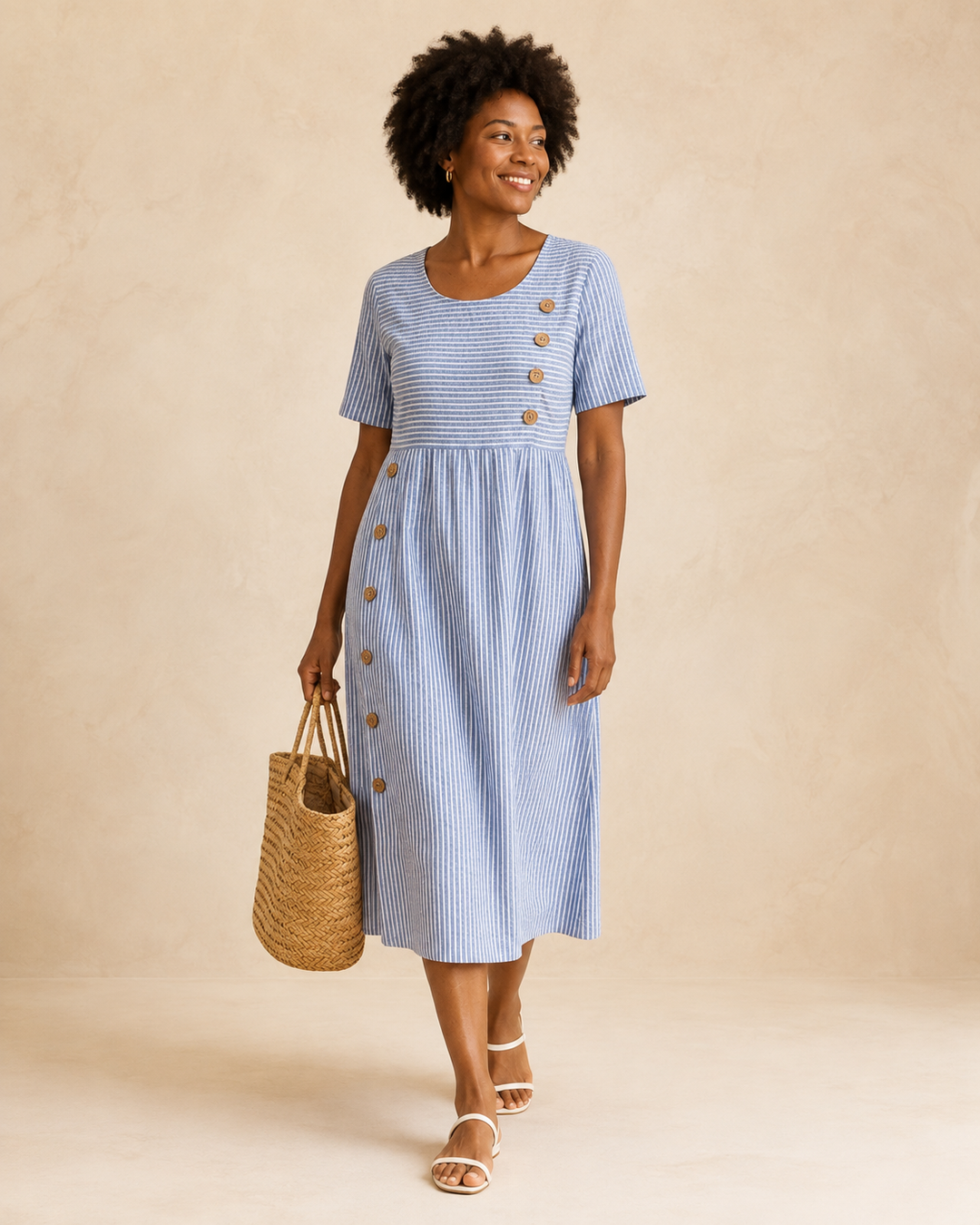 Zanele | Summer Maxi Dress with Clear Stripes