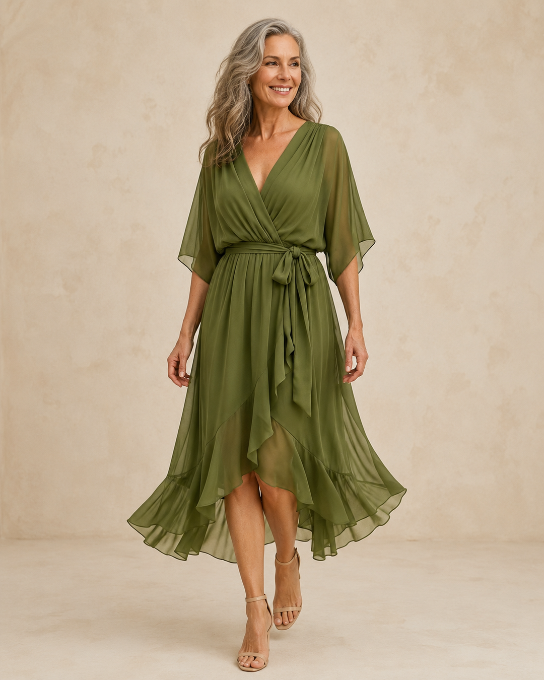 Lerato | Elegant Midi Dress with V-Neck