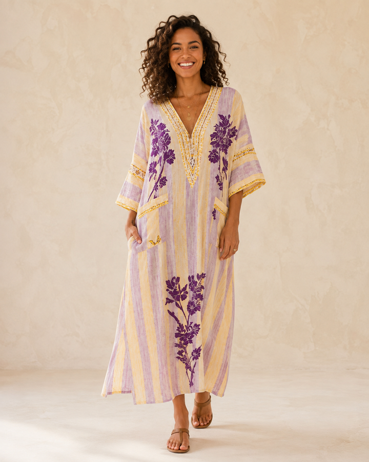 Sofia Lilac Floral Caftan