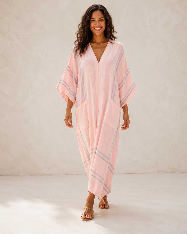 Soraya Striped Pink Kaftan