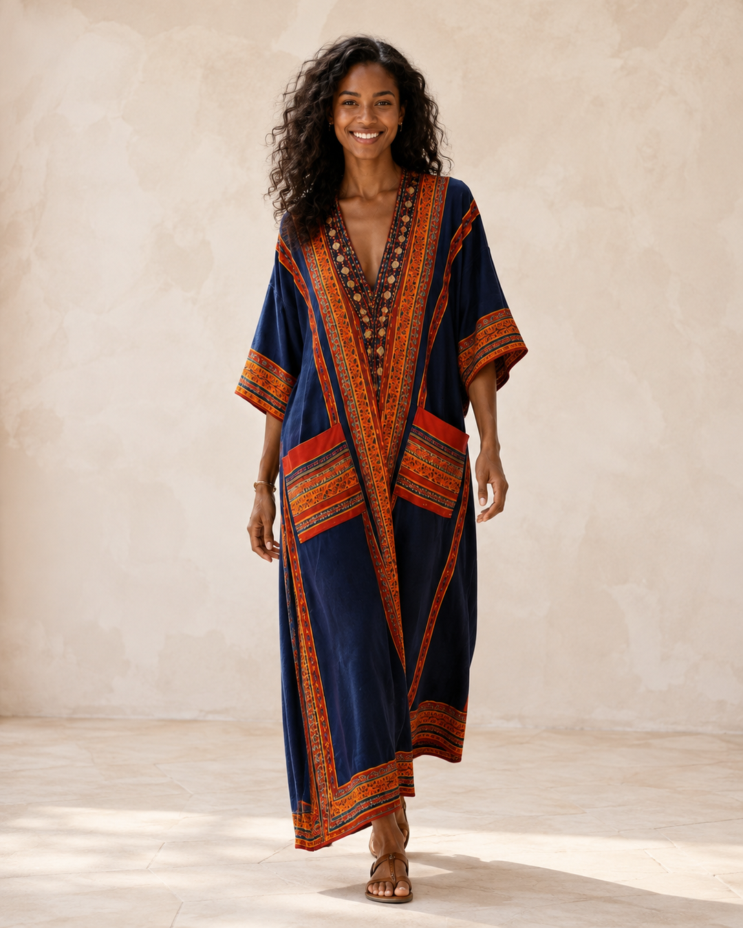 Samira Ethnic Blue Caftan