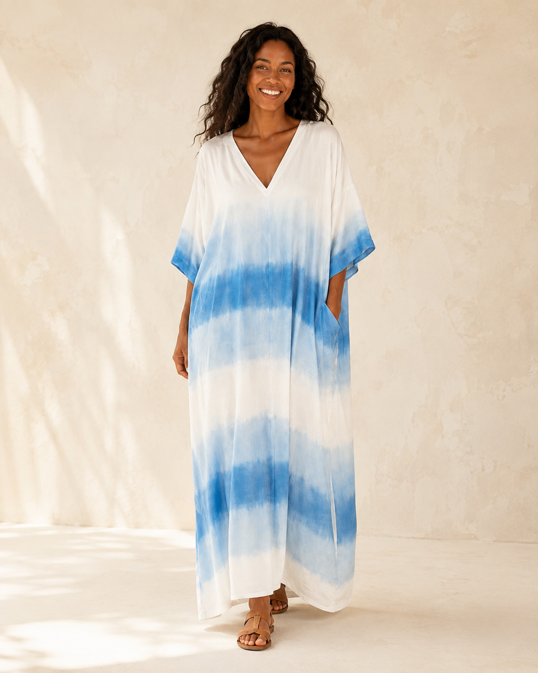Jamila Blue Gradient Kaftan