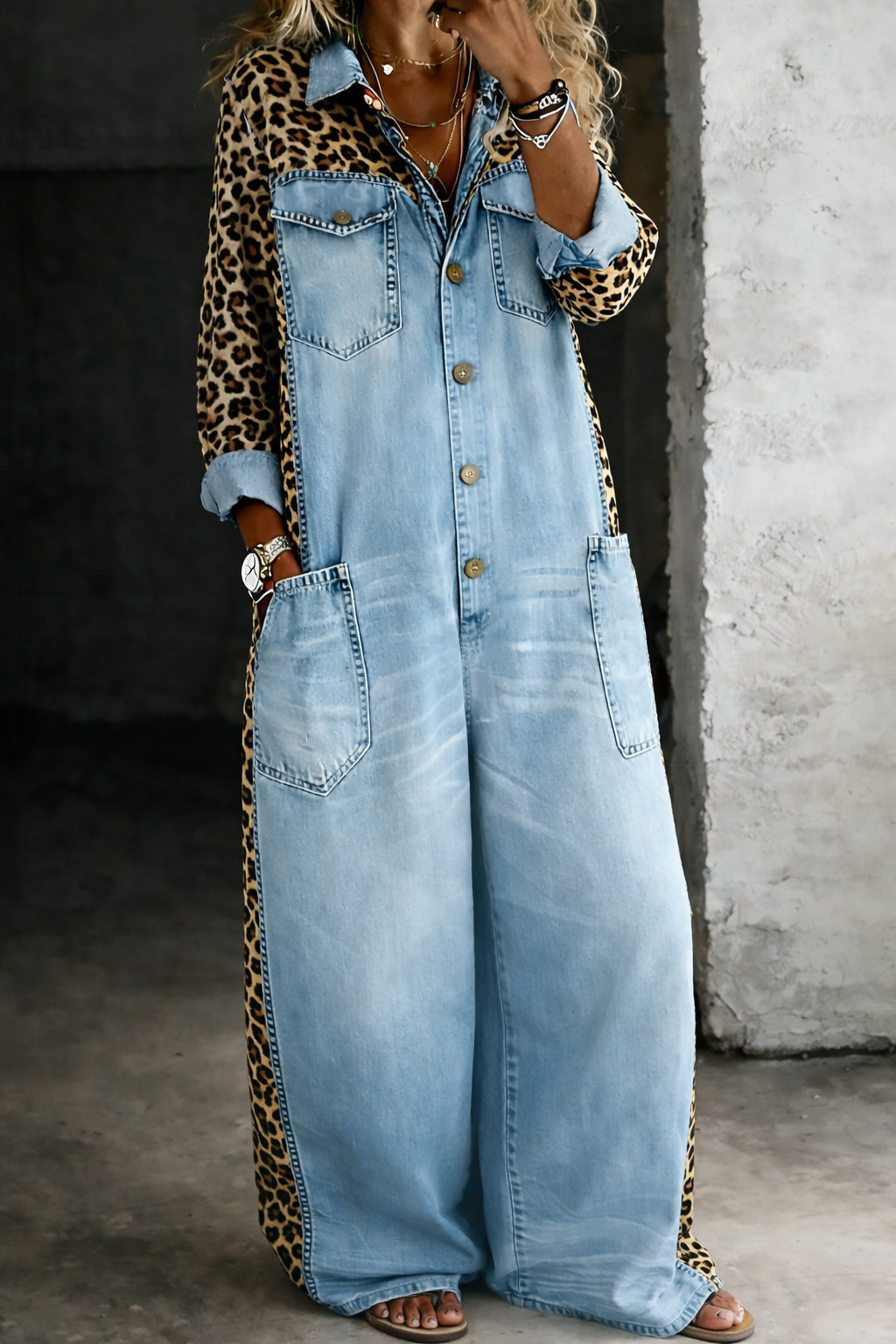 Palesa | Maelle | Tuta camicia in denim