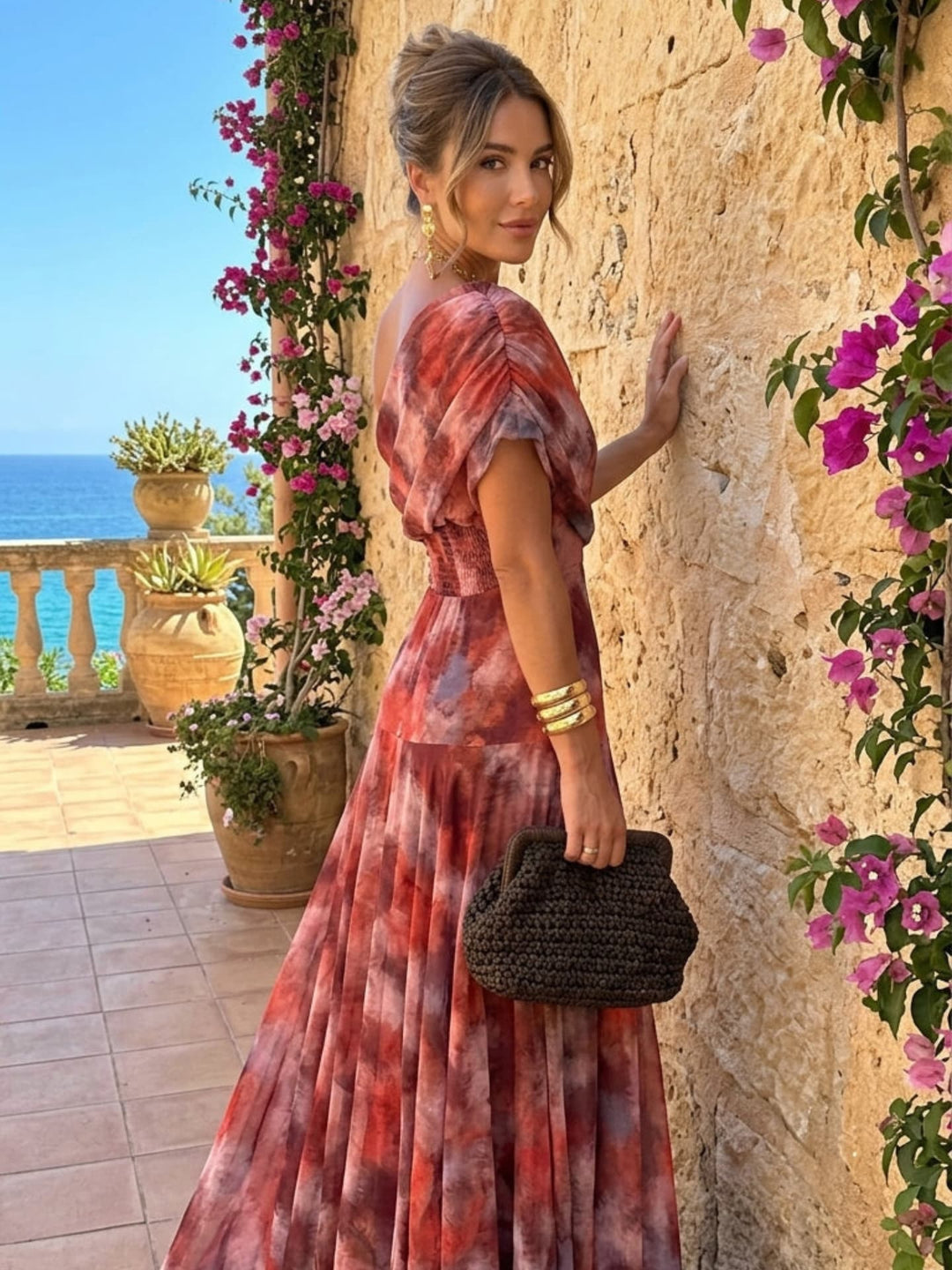 Precious | Watercolor Off-Shoulder Long Dress