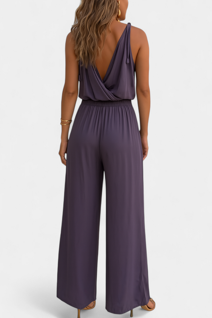 Donatila | Unique Jumpsuit with Golden Details and Open Leg