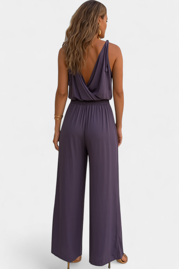 Donatila | Unique Jumpsuit with Golden Details and Open Leg