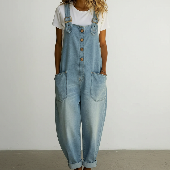 Anathi | Maïwenn | Salopette vintage in cotone morbido effetto denim