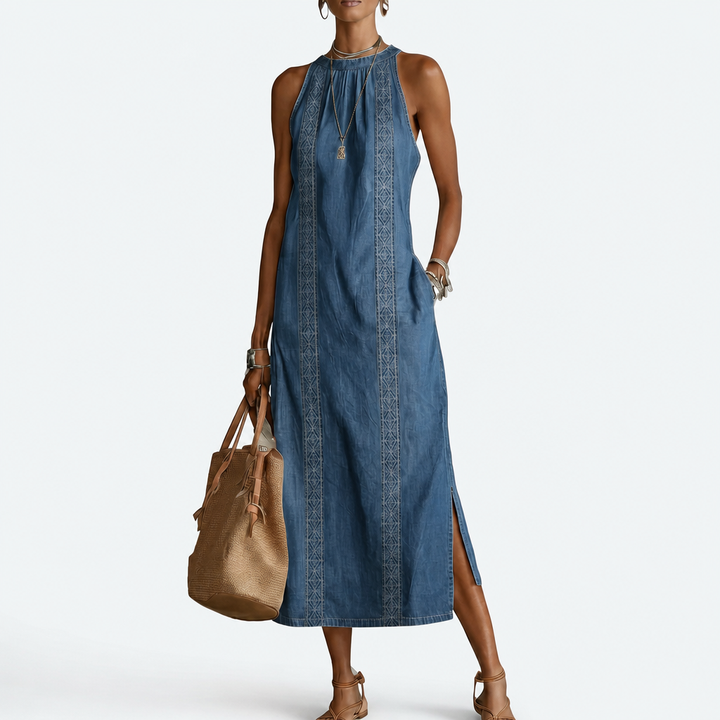 Xoliswa | Soline | Abito in denim con pizzo rétro