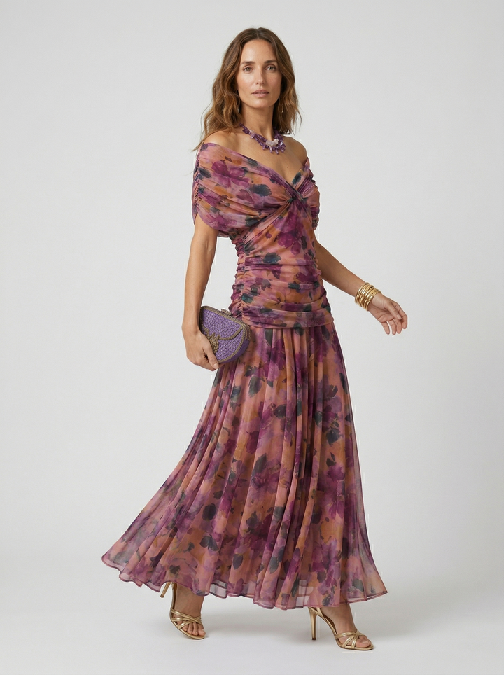 Amber | Long Dress with V-Neckline