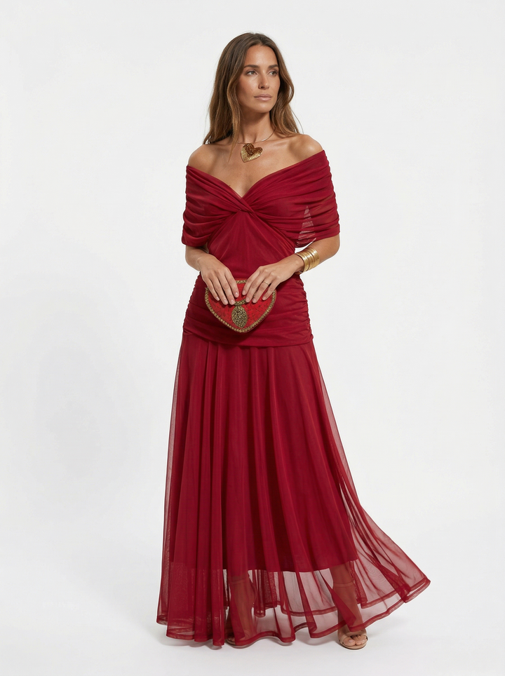 Amber | Long Dress with V-Neckline