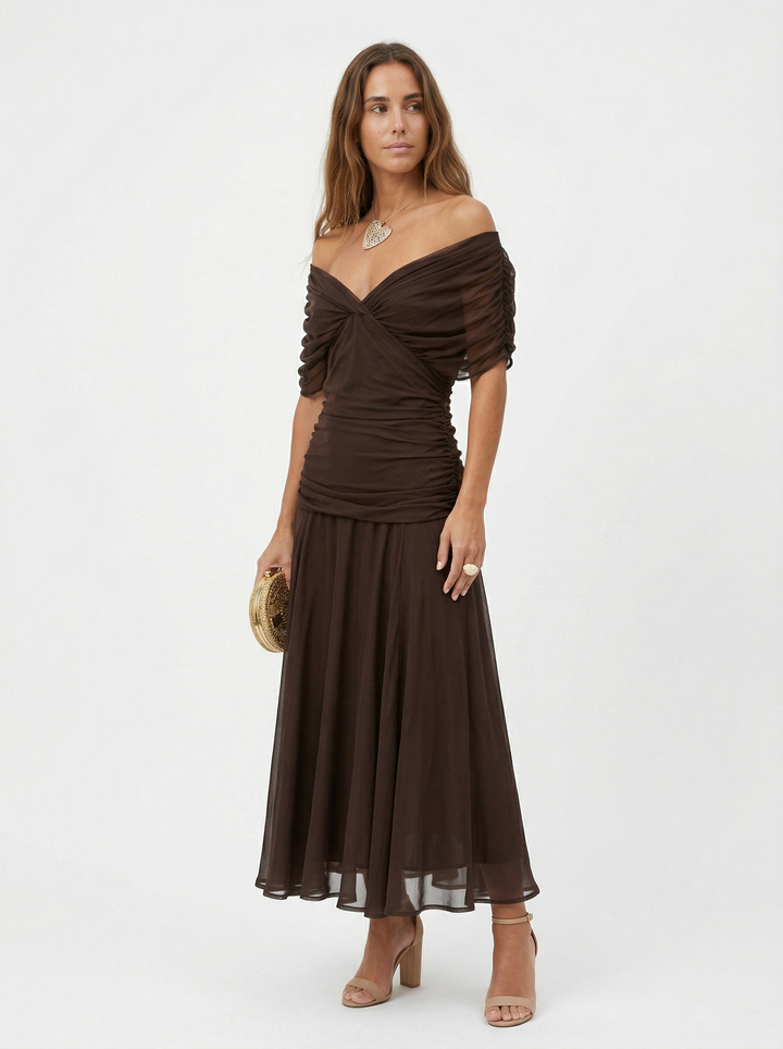 Amber | Long Dress with V-Neckline