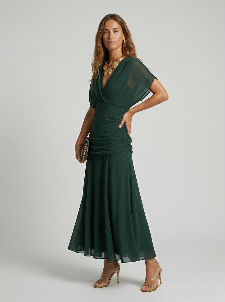 Amber | Long Dress with V-Neckline