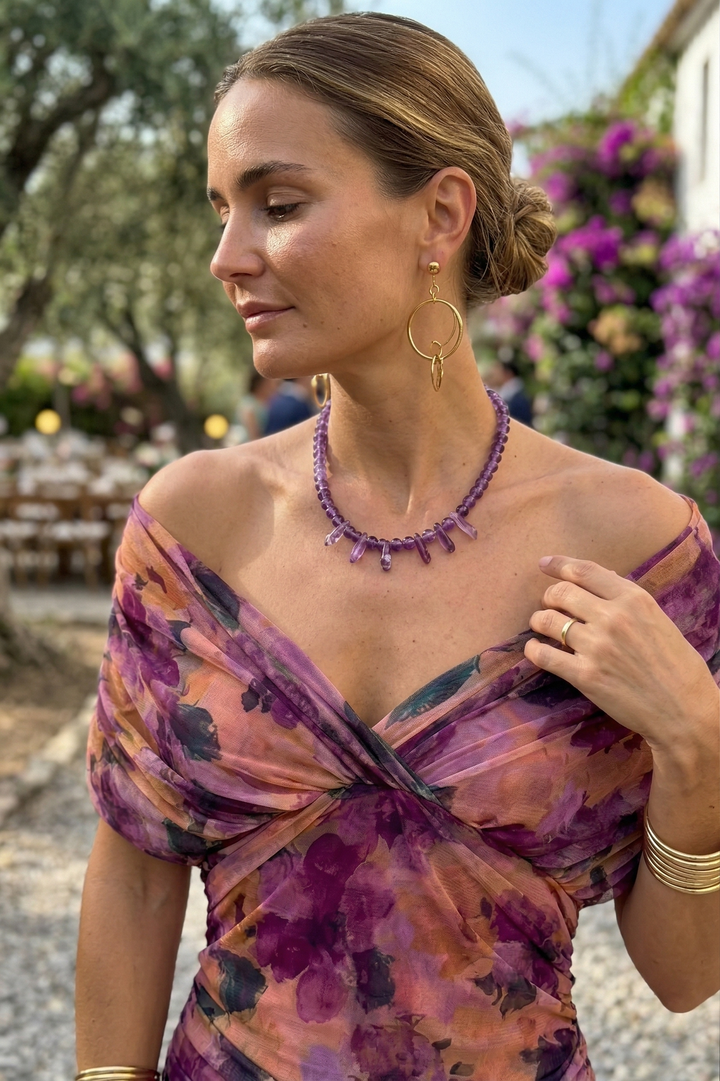 Amber | Long Dress with V-Neckline