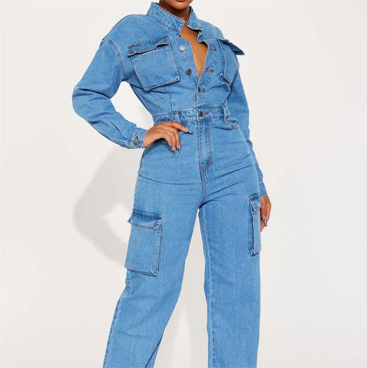 Eva | Elegant denim jumpsuit