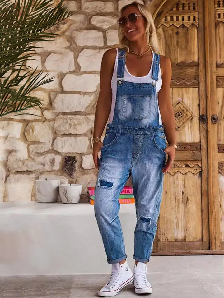 Claudia | Denim Jumpsuit with Straps