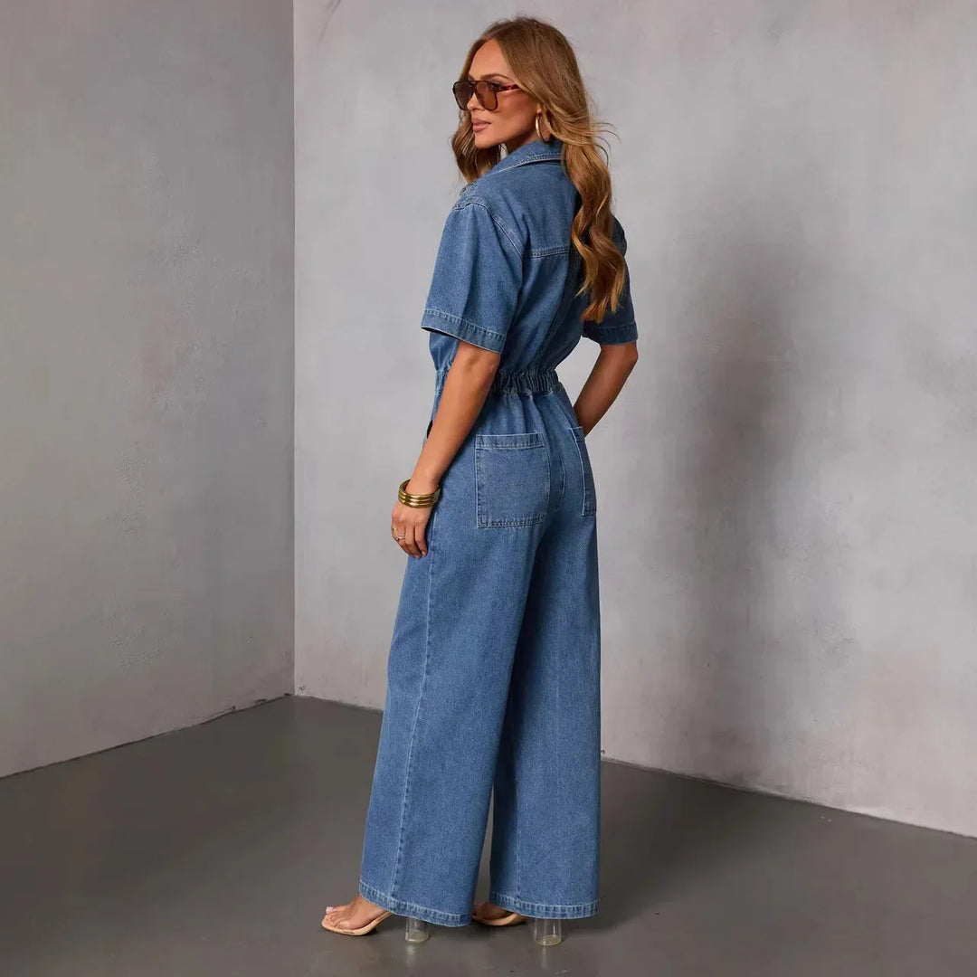 Mónica | Denim Jumpsuit with V-Neck