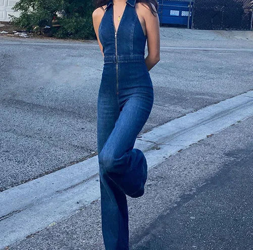 Andrea | Elegant Women's Denim Jumpsuit