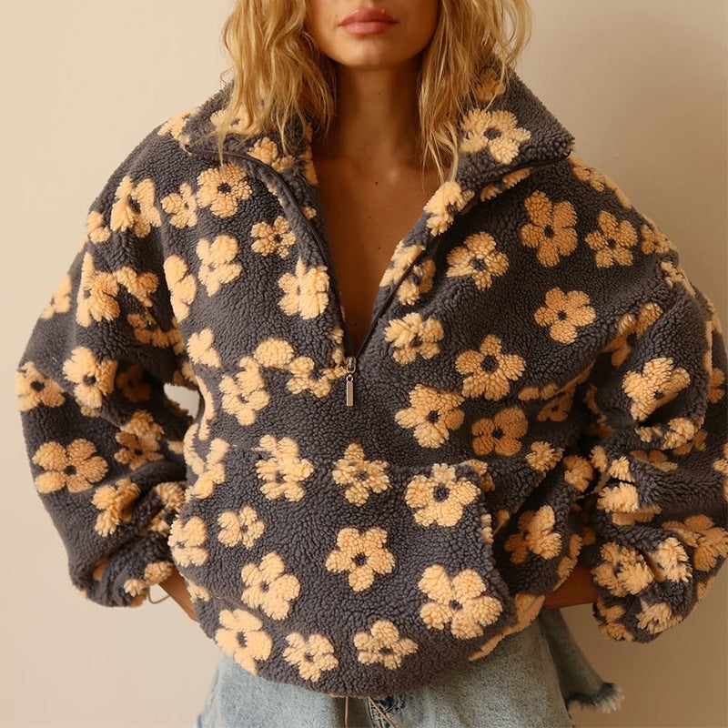 Daisy | Floral Sherpa Sweater