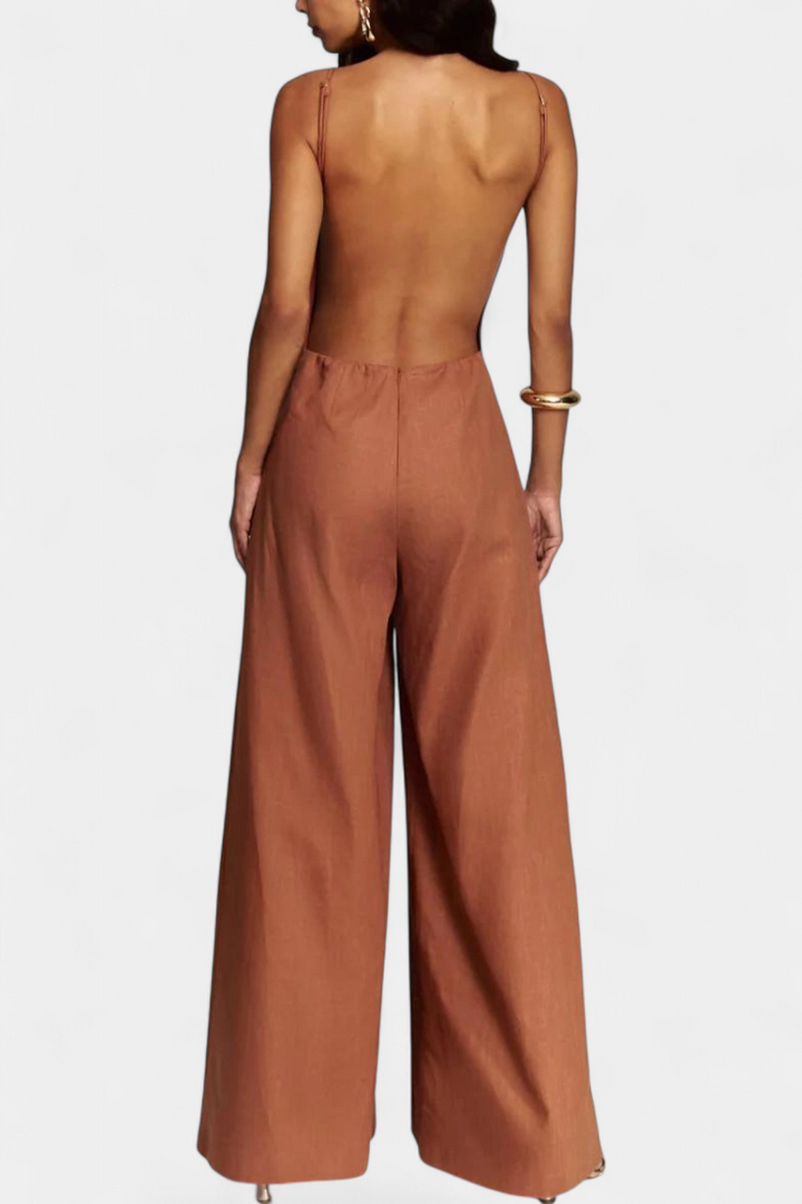 Belén | Wide-Leg Halter Jumpsuit with Radiant Fall