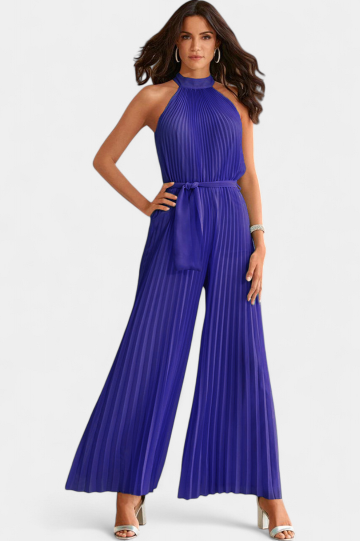 Patrizia | Mono Palazzo Pleated with Halter Neck