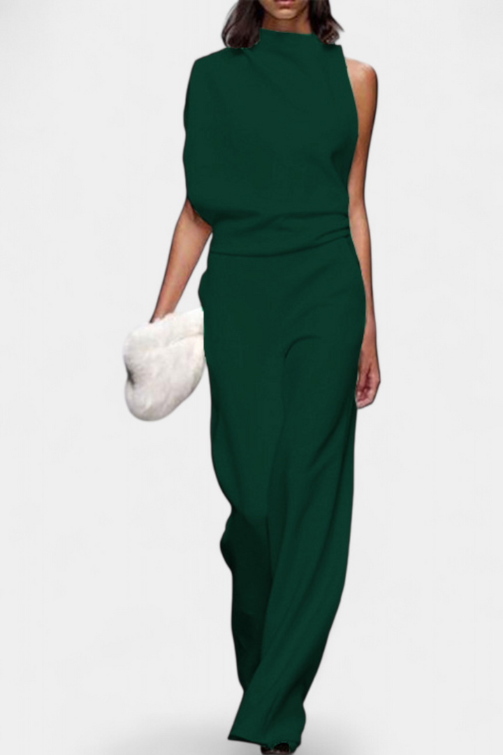 Etta | Asymmetrical Fluid Leg Jumpsuit