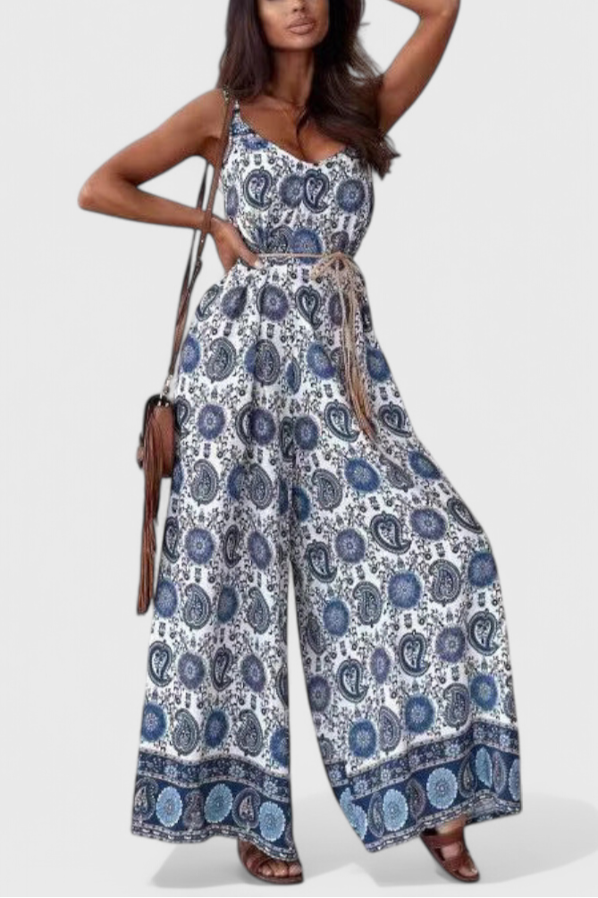 Gabriella | Wide Leg Jumpsuit with Bold Print