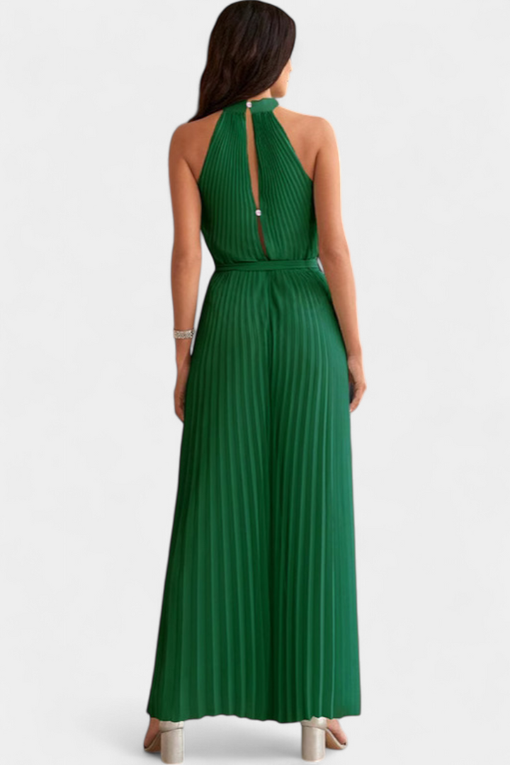 Patrizia | Mono Palazzo Pleated with Halter Neck