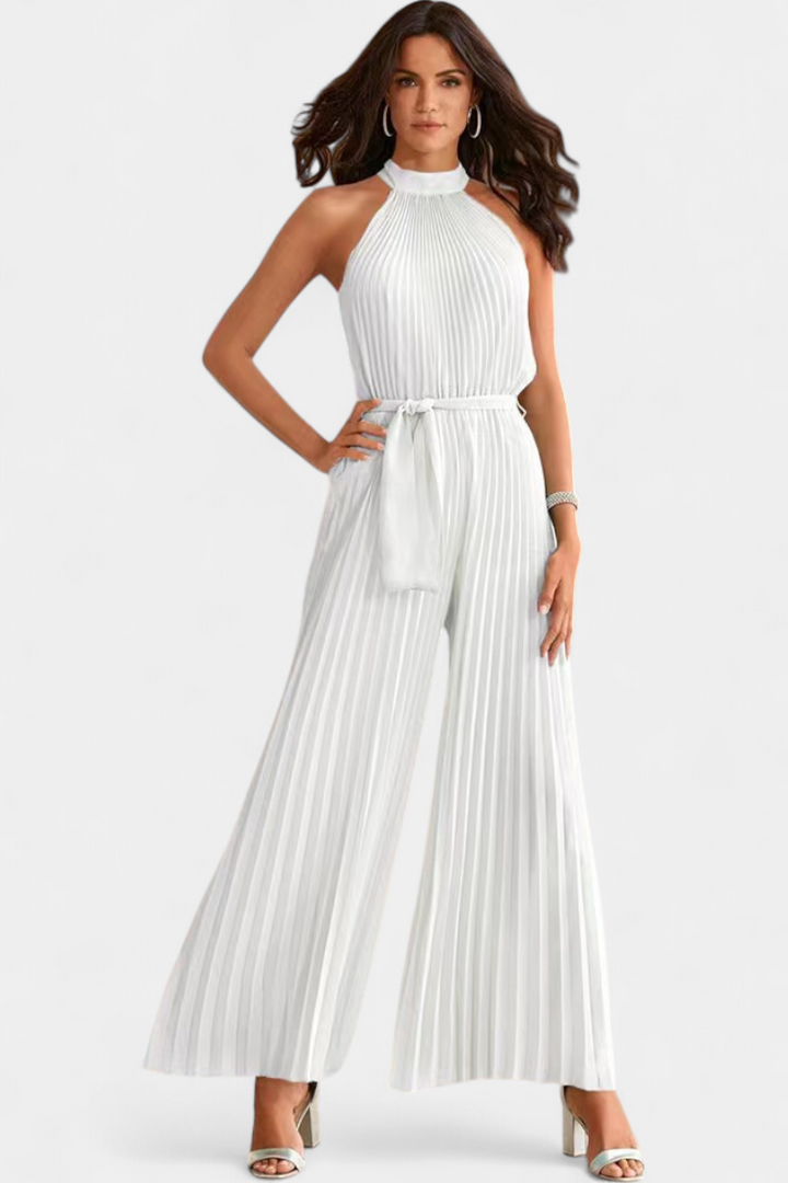 Patrizia | Mono Palazzo Pleated with Halter Neck