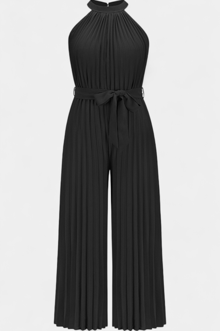 Patrizia | Mono Palazzo Pleated with Halter Neck
