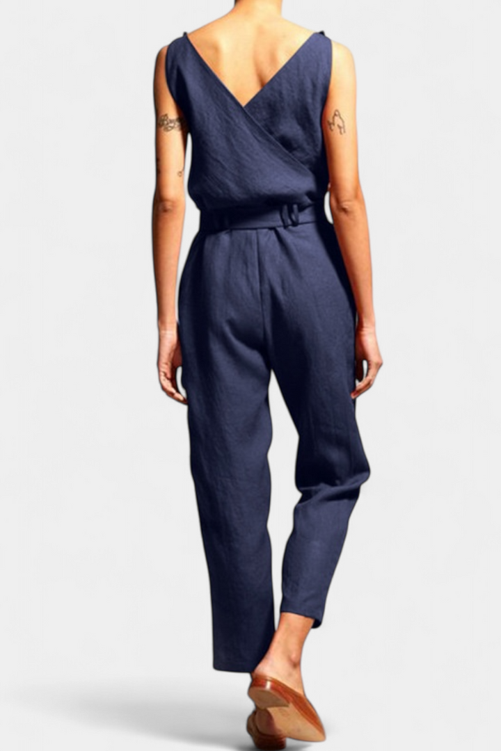 Maggie | Mono Without Sleeves with V-Neck and Crossed Waist in Cotton