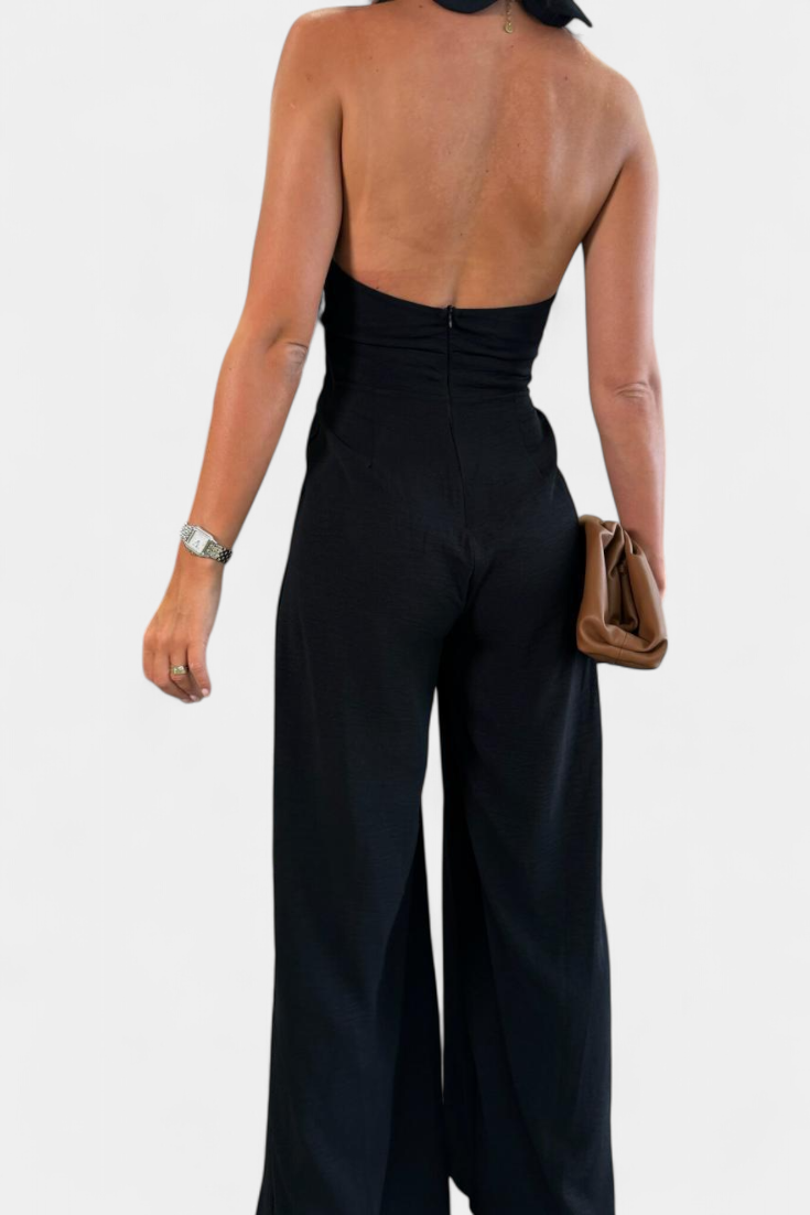 Jessica | Mono Halter Crossback with Open Back and Wide Leg