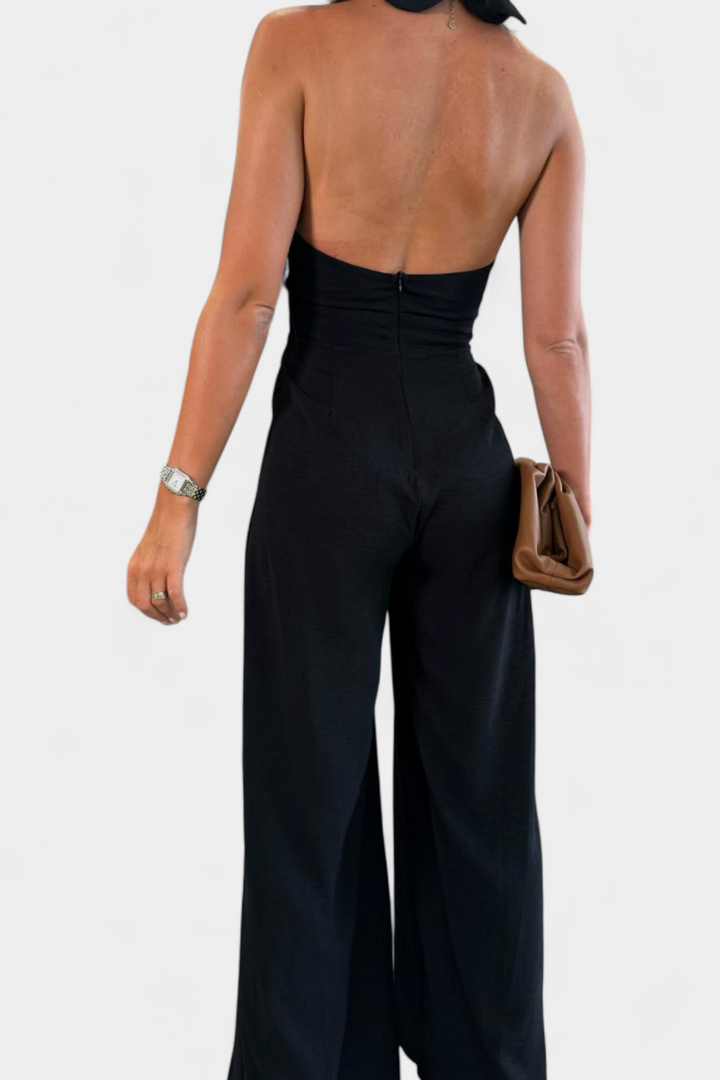 Jessica | Mono Halter Crossback with Open Back and Wide Leg