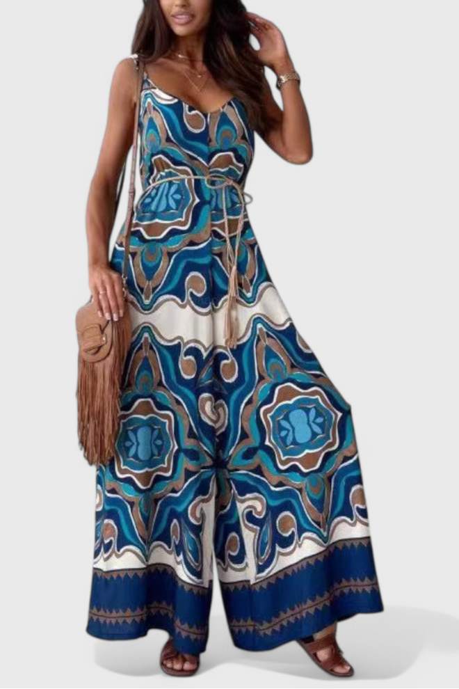 Gabriella | Wide Leg Jumpsuit with Bold Print