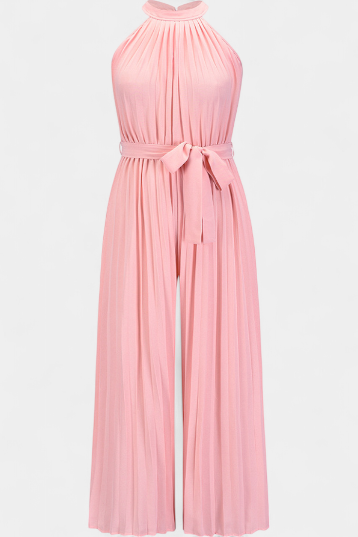 Patrizia | Mono Palazzo Pleated with Halter Neck