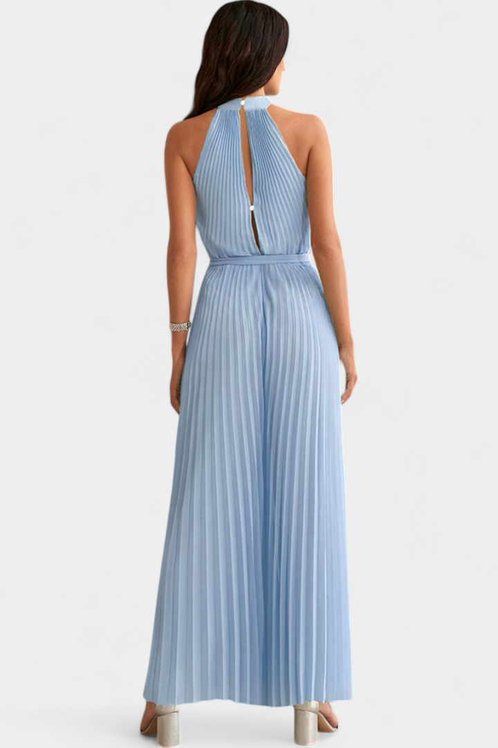 Patrizia | Mono Palazzo Pleated with Halter Neck