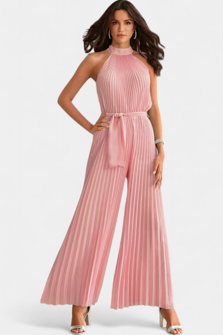 Patrizia | Mono Palazzo Pleated with Halter Neck