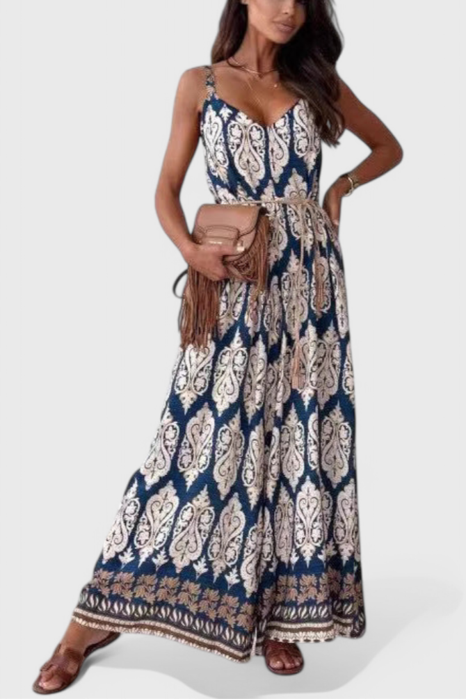 Gabriella | Wide Leg Jumpsuit with Bold Print